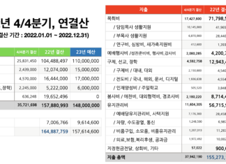 2022년 결산, 2023년 예산